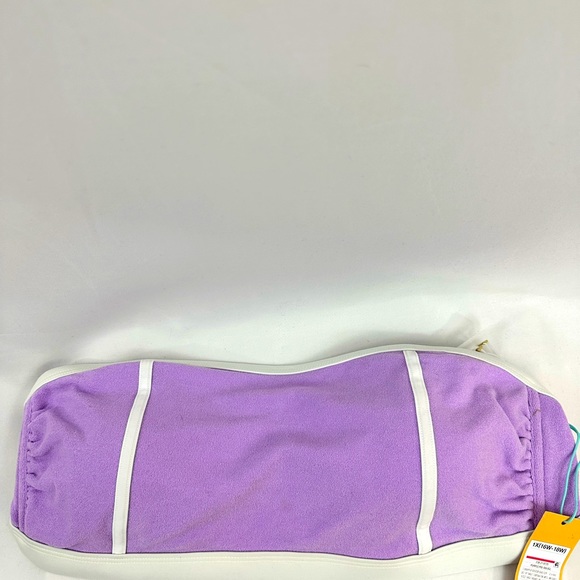 Kona Sol Color Block Purple/White Terry Bikini Top Removable Straps 1X(1… - Picture 2 of 10
